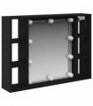vidaXL Mirror Cabinet Black Oak 76 x 15 x 55 cm Engineered Wood