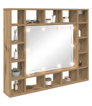 vidaXL Mirror Cabinet Artisan Oak 91 x 15 x 76.5 cm Engineered Wood