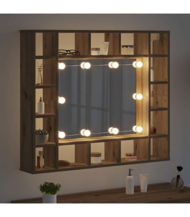vidaXL Mirror Cabinet Artisan Oak 91 x 15 x 76.5 cm Engineered Wood