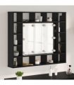 vidaXL Mirror Cabinet Black Oak 91 x 15 x 76.5 cm Engineered Wood