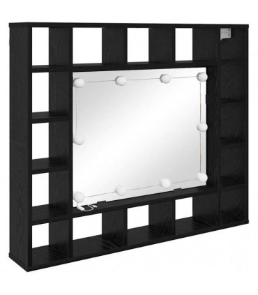 vidaXL Mirror Cabinet Black Oak 91 x 15 x 76.5 cm Engineered Wood