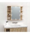 vidaXL Mirror Cabinet with LED Sonoma Oak 70x16.5x60 cm
