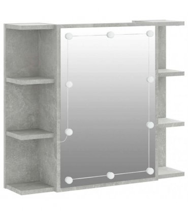 vidaXL Mirror Cabinet with LED Concrete Grey 70x16.5x60 cm
