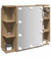 vidaXL Mirror Cabinet with LED Artisan Oak 70x16.5x60 cm