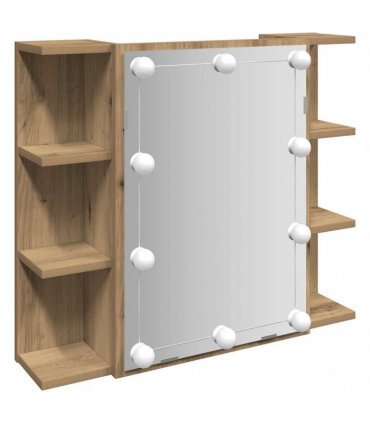 vidaXL Mirror Cabinet with LED Artisan Oak 70x16.5x60 cm