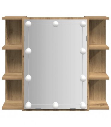 vidaXL Mirror Cabinet with LED Artisan Oak 70x16.5x60 cm