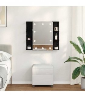 vidaXL Mirror Cabinet Black Oak 70 x 16.5 x 60 cm Engineered Wood