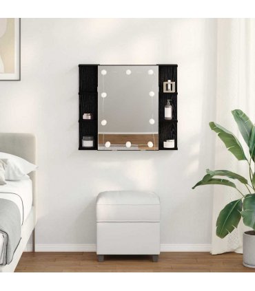 vidaXL Mirror Cabinet Black Oak 70 x 16.5 x 60 cm Engineered Wood