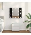 vidaXL Mirror Cabinet Black Oak 70 x 16.5 x 60 cm Engineered Wood