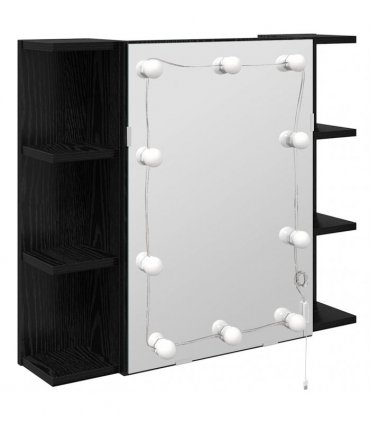 vidaXL Mirror Cabinet Black Oak 70 x 16.5 x 60 cm Engineered Wood
