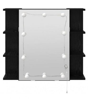 vidaXL Mirror Cabinet Black Oak 70 x 16.5 x 60 cm Engineered Wood