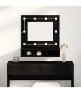 vidaXL Mirror Cabinet Black Oak 60 x 31.5 x 62 cm Engineered Wood
