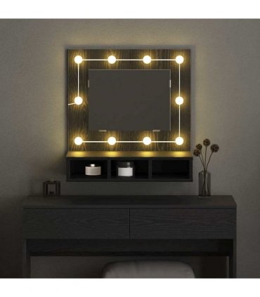 vidaXL Mirror Cabinet Black Oak 60 x 31.5 x 62 cm Engineered Wood