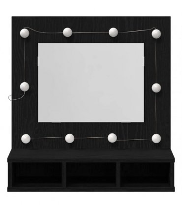 vidaXL Mirror Cabinet Black Oak 60 x 31.5 x 62 cm Engineered Wood