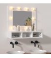 vidaXL Mirror Cabinet with LED White 60x31.5x62 cm