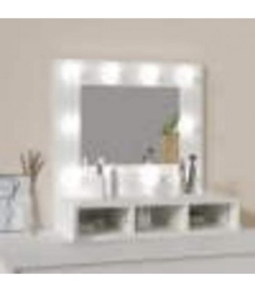 vidaXL Mirror Cabinet with LED White 60x31.5x62 cm