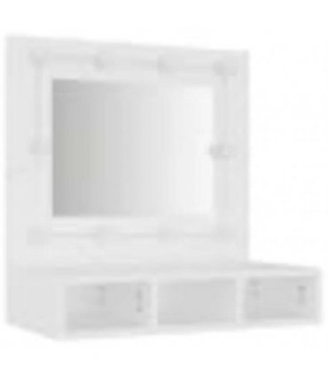 vidaXL Mirror Cabinet with LED White 60x31.5x62 cm