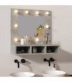 vidaXL Mirror Cabinet with LED Concrete Grey 60x31.5x62 cm
