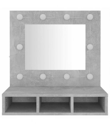vidaXL Mirror Cabinet with LED Concrete Grey 60x31.5x62 cm