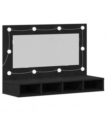 vidaXL Mirror Cabinet Black Oak 90 x 31.5 x 62 cm Engineered Wood