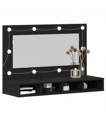 vidaXL Mirror Cabinet Black Oak 90 x 31.5 x 62 cm Engineered Wood
