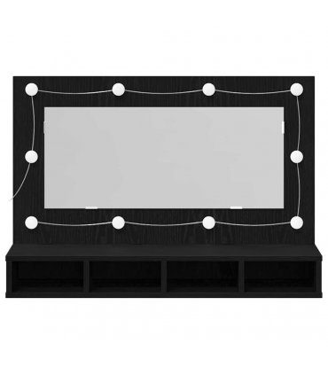vidaXL Mirror Cabinet Black Oak 90 x 31.5 x 62 cm Engineered Wood