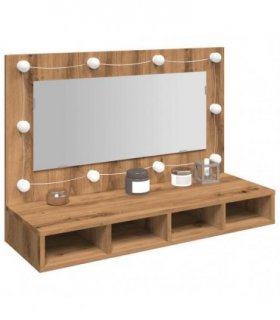 vidaXL Mirror Cabinet with LED Artisan Oak 90x31.5x62 cm