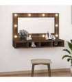 vidaXL Mirror Cabinet with LED Brown Oak 90x31.5x62 cm