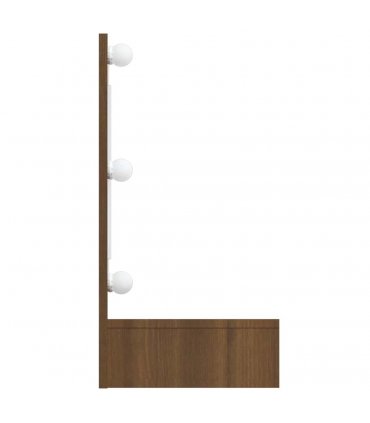 vidaXL Mirror Cabinet with LED Brown Oak 90x31.5x62 cm