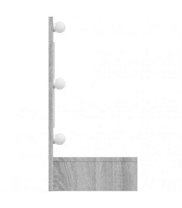 vidaXL Mirror Cabinet with LED Grey Sonoma 90x31.5x62 cm