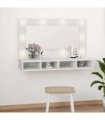 vidaXL Mirror Cabinet with LED White 90x31.5x62 cm