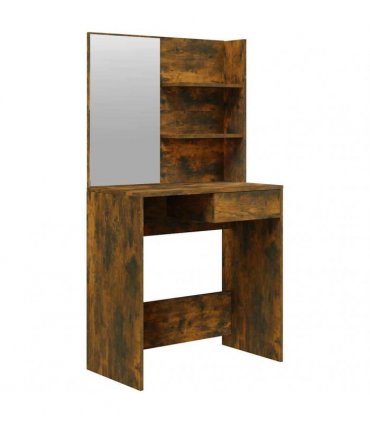 vidaXL Dressing Table with Mirror Smoked Oak 74.5x40x141 cm