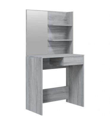 vidaXL Dressing Table with Mirror Grey Sonoma 74.5x40x141 cm
