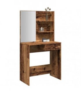 vidaXL Dressing Table with Mirror Old Wood 74.5x40x141 cm