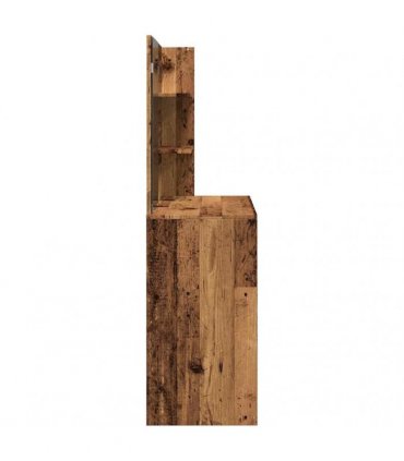 vidaXL Dressing Table with Mirror Old Wood 74.5x40x141 cm