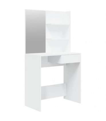 vidaXL Dressing Table with Mirror White 74.5x40x141 cm