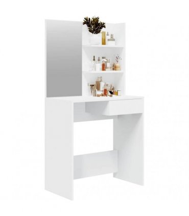 vidaXL Dressing Table with Mirror White 74.5x40x141 cm