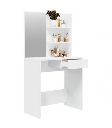 vidaXL Dressing Table with Mirror White 74.5x40x141 cm