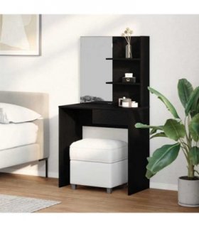 vidaXL Dressing Table Black Oak 74.5 x 40 x 141 cm Engineered Wood