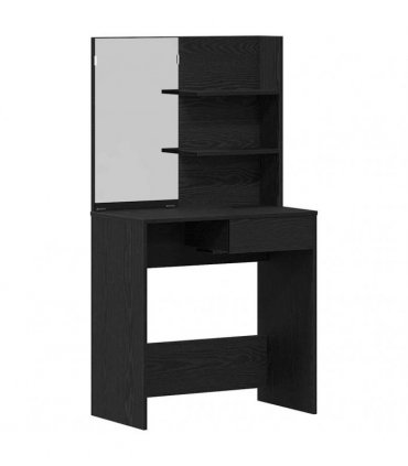 vidaXL Dressing Table Black Oak 74.5 x 40 x 141 cm Engineered Wood