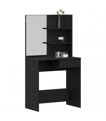 vidaXL Dressing Table Black Oak 74.5 x 40 x 141 cm Engineered Wood
