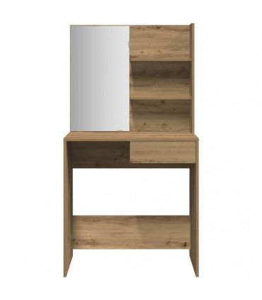 vidaXL Dressing Table with Mirror Artisan Oak 74.5x40x141 cm
