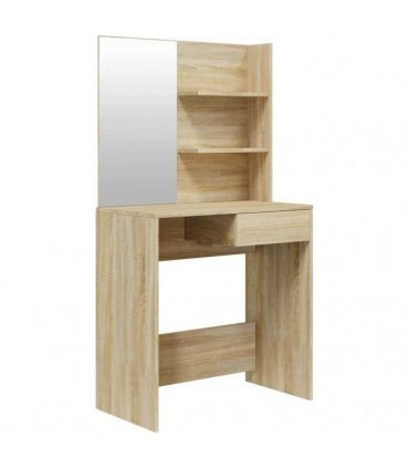 vidaXL Dressing Table with Mirror Sonoma Oak 74.5x40x141 cm