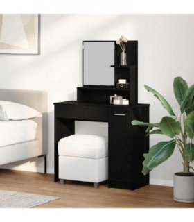 vidaXL Dressing Table Black Oak 86.5 x 35 x 136 cm Engineered Wood