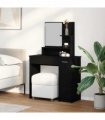 vidaXL Dressing Table Black Oak 86.5 x 35 x 136 cm Engineered Wood
