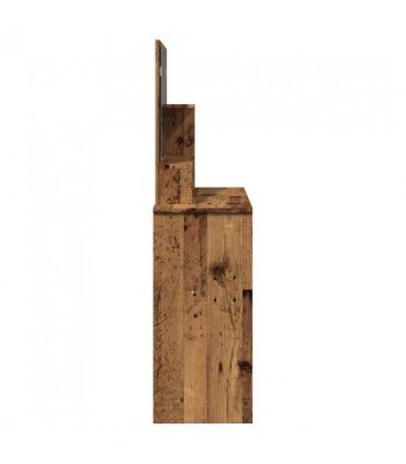 vidaXL Dressing Table with Mirror Old Wood 86.5x35x136 cm