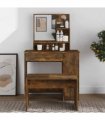 vidaXL Dressing Table with Mirror Smoked Oak 86.5x35x136 cm