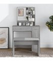 vidaXL Dressing Table with Mirror Grey Sonoma 86.5x35x136 cm