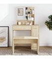 vidaXL Dressing Table with Mirror Sonoma Oak 86.5x35x136 cm