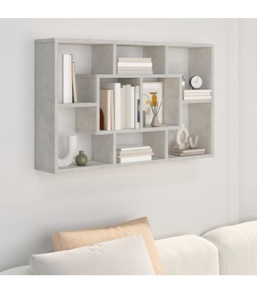 vidaXL Wall Shelf Concrete Grey 85x16x52.5 cm Engineered Wood